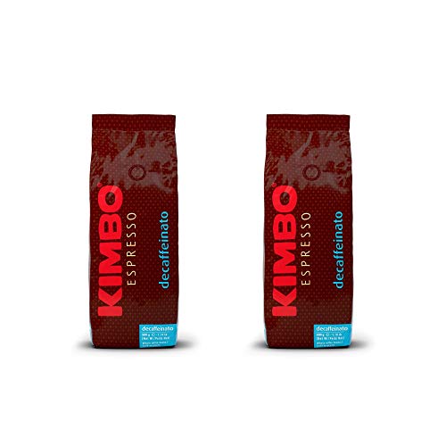 Kimbo ganze Kaffeebohnen Set mit 2 x Espresso Decaffeinato (Decaf), zwei 500g Beutel von Kimbo