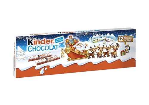 KINDER Schokolade – Schokoriegel gefüllt mit Milch 12 Riegeln 150 g Special Edition Weihnachten – das Paket. von Kinder