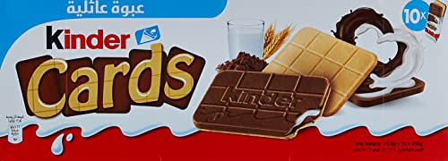 Kinder Cards Familienpackung Zwei Schichten Knusprige Spezialität mit Kakao und Milchcreme, Füllung, 10 Stück, 256 g von Kinder