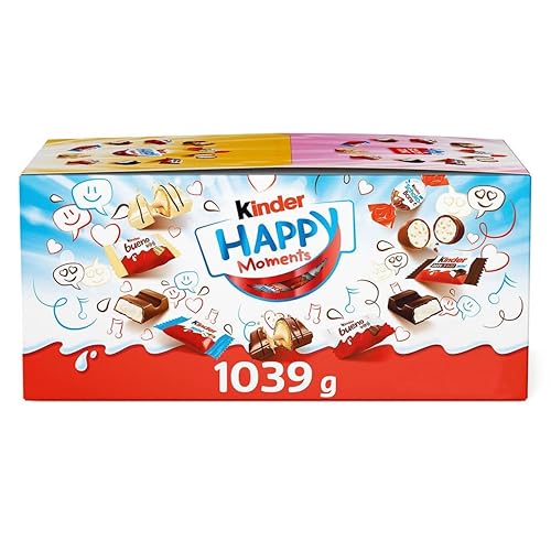 kinder Happy Moments Mini Mix – Mischung aus Spezialitäten von kinder – 5 verschiedene Sorten – 1 x 1039 g Großpackung Schokolade von Kinder