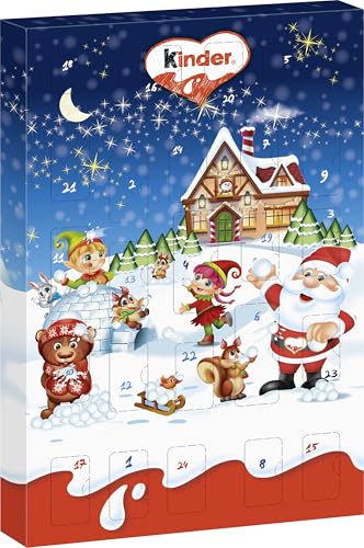 kinder Mini Mix Adventskalender – Adventskalender mit leckeren Schokoladen-Spezialitäten – 1 Kalender à 150g von Kinder