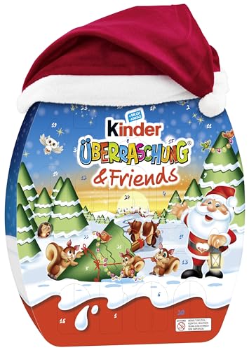 kinder Überraschung & Friends Adventskalender – Adventskalender mit leckeren Schokoladen-Spezialitäten – 1 Kalender à 370g von Kinder