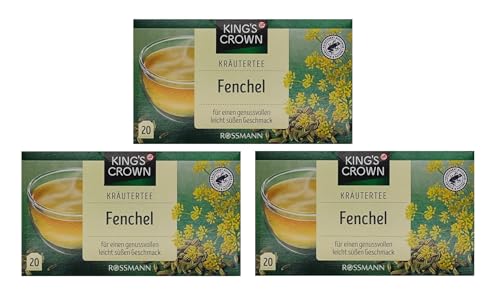 King's Crown Abend-Kräuter Tee mit Melisse, Fenchel & Lavendel, 3x30g von King's Crown