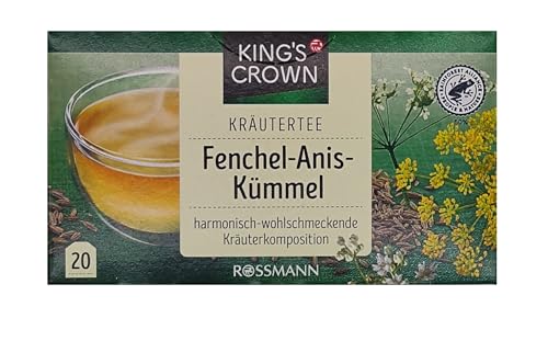 King's Crown Fenchel-Anis-Kümmel Tee, harmonisch-wohlschmeckende Kräuterkompositon (1x40g) von King's Crown