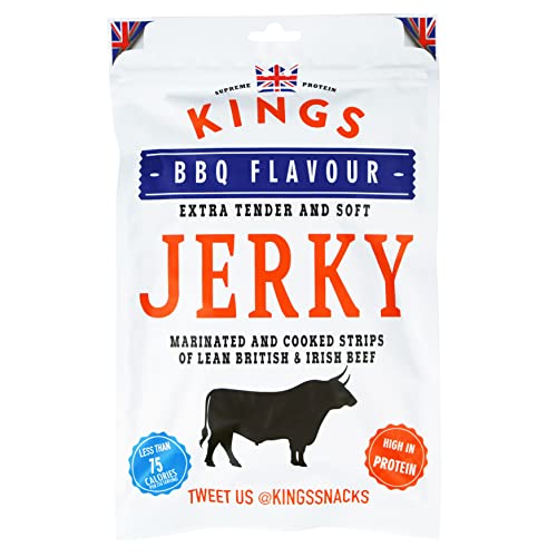 Kings Elite Snacks Traditional BBQ - Traditionell BBQ luftgetrocknetes rindfleisch 350g von Kings