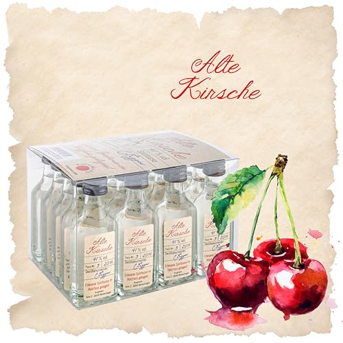 Alte Kirsche Obstbrand - 20 x 20 mL Exquisiter und milder Schnaps, im Holzfass gelagert, 41 % - Entdecken Sie den Premium-Genuss der ALTE Linie aus Deutschland! von Kinky Drinks