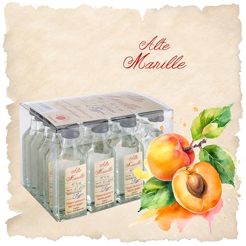 Alte Marille Schnaps - 20 x 20 mL Exquisiter und milder Obstbrand, im Holazfass gelagert, 41% - Entdecken Sie den Premium-Genuss der ALTE Linie aus Deutschland! von Kinky Drinks