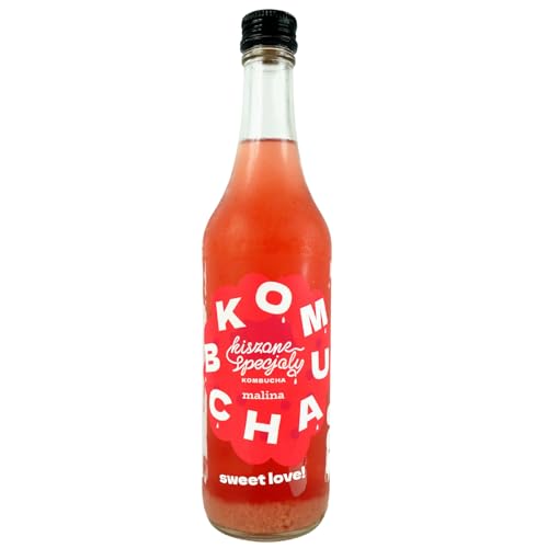 Kiszone Specjały - Kombucha Himbeere - Natürlich fermentiertes Teegetränk mit Himbeere, Probiotisch, 500ml von Kiszone Specjały