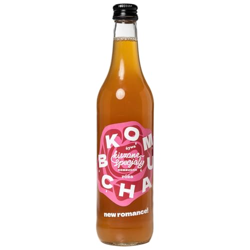 Kiszone Specjały - Kombucha Rose - Aromatisches, natürlich fermentiertes Teegetränk mit Rose, Probiotisch, 500ml von Kiszone Specjały