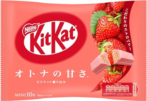 KIT KAT NESTLÉ KitKat Mini-Schokoladentafel, für Erwachsene, Erdbeere, 10 Stück von Kitkat