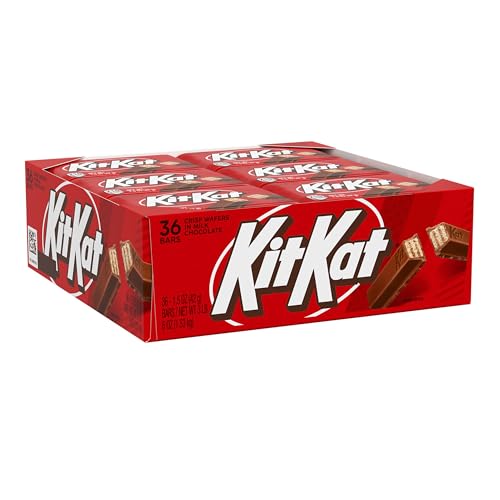 Kit Kat Schokoladenriegel Knusper Waffeln in Milchschokolade, 42,45 gramm Paket (Paket mit 36) von Kitkat