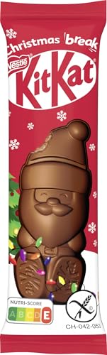 KitKat KitKat NESTLÉ KitKat Mini-Weihnachtsmänner aus zartschmelzender Milchschokolade mit Knusperstückchen, einzeln verpackt, 1er Pack (1 x 29g) von Kitkat