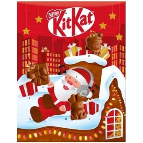 KitKat Milchschokolade Weihnachten Adventskalender 85g Festliche Feiertags-Leckerei Weihnachtsschokoladen Weihnachtsschokolade Leckerbissen von Kitkat