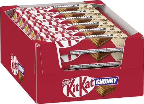 Kitkat NESTLÉ KITKAT CHUNKY Classic Schokoriegel, Knusper-Riegel mit Milchschokolade & knuspriger Waffel, 24er Pack (24 x 40g) von Kitkat