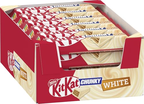 Kitkat NESTLÉ KITKAT CHUNKY White Schokoriegel, Knusper-Riegel mit weißer Schokolade & knuspriger Waffel, 24er Pack (24 x 40g) von Kitkat