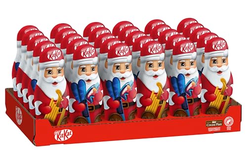 NESTLÉ KITKAT Schoko-Weihnachtsmann, Hohlfigur aus Milchschokolade mit Knusperstückchen, 30er Pack (30 x 45g) von Kitkat