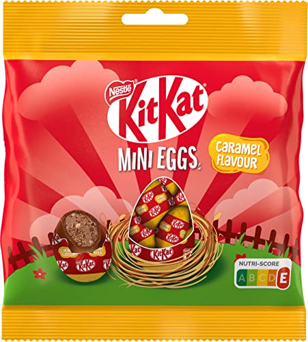 NESTLÉ KitKat Mini Eggs Caramel, Schoko-Eier aus Milchschokolade mit cremiger Caramel-Geschmack-Füllung mit Knusperstückchen, 1er Pack (1 x 90g) von Kitkat