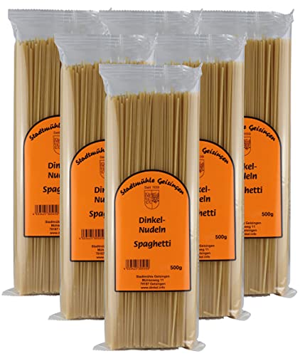 Dinkel-Spaghetti mit Ei 6er Pack - insgesamt 3 kg Dinkelnudeln - Stadtmühle Geisingen, die Dinkelmühle mit Tradition von Kleine Abtei Schätze aus Europäischen Klöstern