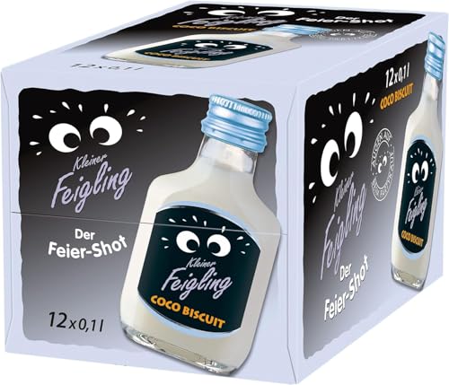 Kleiner Feigling Coco Biscuit (12 x 0,1l) – Feinster Vodka mit tropischem Kokosgeschmack – Der kultige Party Schnaps für jede Feier – Frech, fruchtiger Shot – 15 % Vol. von Kleiner Feigling