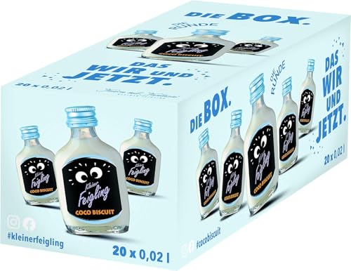 Kleiner Feigling Coco Biscuit (20 x 20ml) – Feinster Vodka mit tropischem Kokosgeschmack – Der kultige Party Schnaps für jede Feier – Frech, fruchtiger Shot – 15 % Vol. von Kleiner Feigling