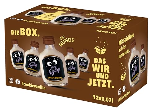 Kleiner Feigling Special Edition Cookie Vanilla - 12 x 0,02l - Veganer Creamlikör auf Vodka-Basis mit süßem Schokokeks-Vanille-Geschmack – Frech, cremiger Shot für jede Feier – 15 % Vol. von Kleiner Feigling