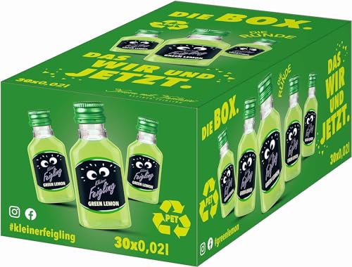 Kleiner Feigling Green Lemon (30 x 20ml) – Feinster Vodka mit spritzigem Limettengeschmack – Der kultige Party Schnaps für jede Feier – Frech, fruchtiger Shot – 15 % Vol. von Kleiner Feigling