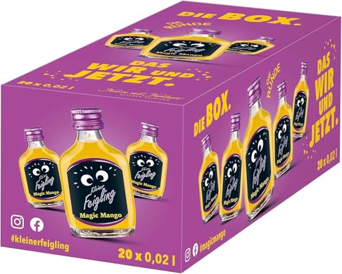 Kleiner Feigling Magic Mango (20 x 20ml) – Feinster Vodka mit intensivem Mangogeschmack – Der kultige Party Schnaps für jede Feier – Frech, fruchtiger Shot – 15 % Vol. von Kleiner Feigling