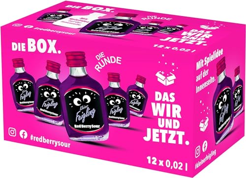 Kleiner Feigling Red Berry Sour (12 x 20ml) – Feinster Vodka mit süß-saurem Beerengeschmack – Der kultige Party Schnaps für jede Feier – Frech, fruchtiger Shot – 15 % Vol. von Kleiner Feigling