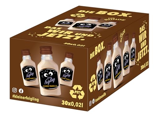 Kleiner Feigling Special Edition Cookie Vanilla - 30 x 0,02l PET - Veganer Creamlikör auf Vodka-Basis mit süßem Schokokeks-Vanille-Geschmack – Frech, cremiger Shot für jede Feier – 15 % Vol. von Kleiner Feigling