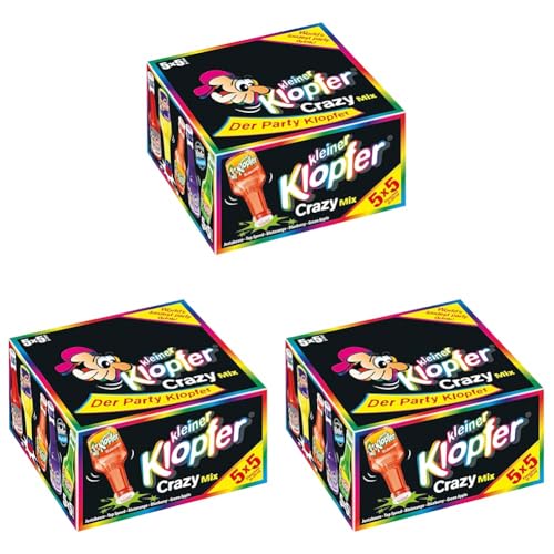 Kleiner Klopfer Crazy Mix | Neu mit Trendsorte Blueberry |25 Liköre in 5 verschiedenen Geschmacksrichtungen |Marken- Spirituosen |Lebensmittelzeitung Top Marke 2023 |500 ml (Packung mit 3) von Kleiner Klopfer