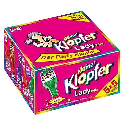 Kleiner Klopfer Lady Mix | 25 Kleine Klopfer in 5 verschiedenen Geschmacksrichtungen | Süß & Fruchtig | Perfekt für Geburtstag oder Junggesellenabschied von Kleiner Klopfer