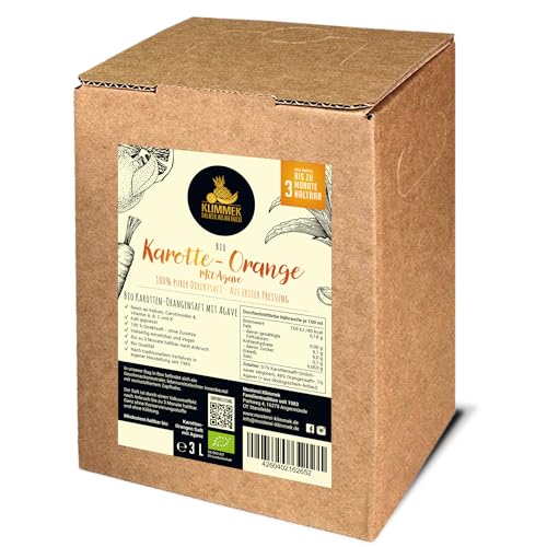 Klimmek Premium - 100% purer Direktsaft - 3 L Bag in Box (3 L, Karotten-Orangensaft) von Klimmek