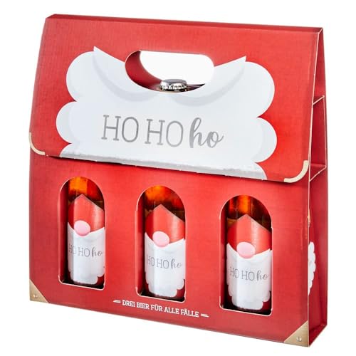 Männerkoffer Weihnachtsbier - 3 Flaschen, Stilvoll Verpackt, Perfekt als Männergeschenk! (HO HO HO) von Klocke Dekorationsbedarf