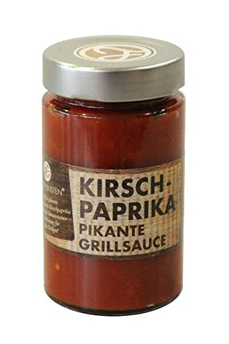 Premium Grillsauce / Barbeque Saucen - Vom Feinsten - Kreative Rezeptur: Kirsch Paprika - Pikant - 230ml Flasche - Südafrikanische Feinkost mit Spitzenqualität - Geschenkidee für Präsentkorb von Klocke Vom Feinsten