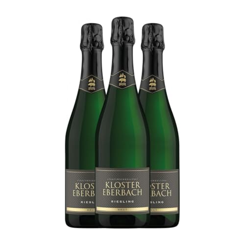 Kloster Eberbach Sekt Riesling Brut 75 cl Weißer Sekt (Karton mit 3 Flaschen von 75 cl) von Kloster Eberbach