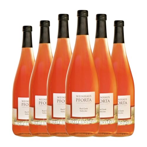 Kloster Pforta Cuvée Rosé Halbtrocken Halbsüß 1 L Rosé-Wein (Karton mit 6 Flaschen von 1 L) von Kloster Pforta