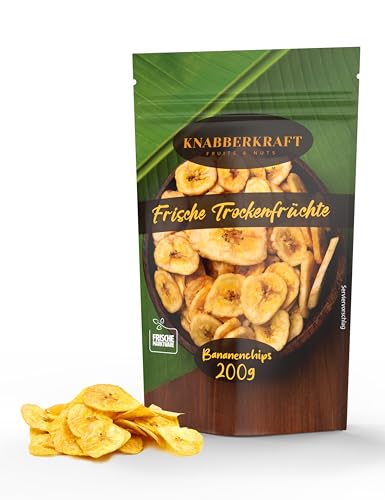 Knabberkraft Bananenchips – Premium Bananenscheiben – Getrocknete Bananen mit natürlichem Geschmack – Knusprige Snacks - Gesunde Trockenfrüchte - 200g von Knabberkraft