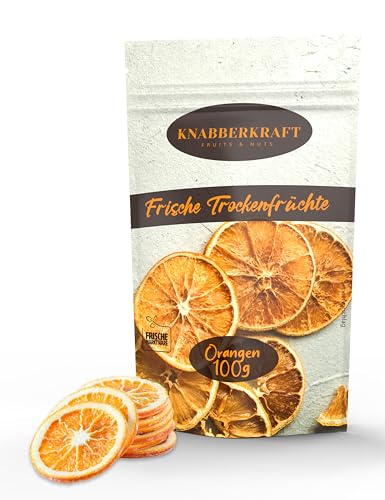 Knabberkraft Getrocknete Orangenscheiben 100g – Natürlicher Snack und Aroma-Kick | Perfekt für Tee, Desserts, Dekoration & mehr | Vitamin-C-reich & ohne Zusätze von Knabberkraft