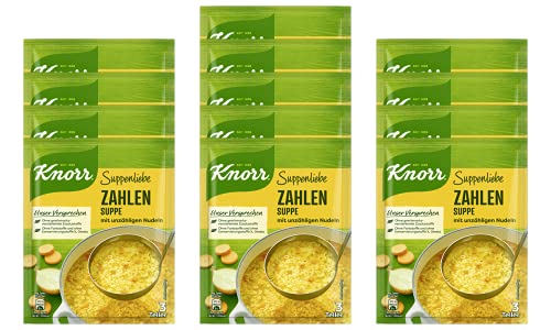 KNORR Suppenliebe Zahlen Suppe leckere Suppe für Kinder und Erwachsene mit natürlichen Zutaten 84 g 13 Stück von Knorr