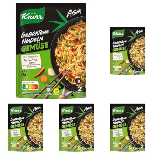 Knorr Asia Gebratene Nudeln Gemüse schnelles Nudelgericht fertig in nur 6 Minuten 125 g 1 Stück (Packung mit 5) von Knorr