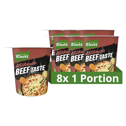 Knorr Asia Noodles Instant Nudeln Beef Taste leckere Asia Nudeln fertig in nur 3 Minuten 8x 63 g von Knorr