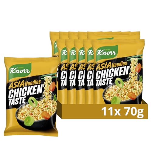 Knorr Instant Nudeln Chicken Taste schneller Asia Snack fertig in nur 3 Minuten 11x 70 g von Knorr