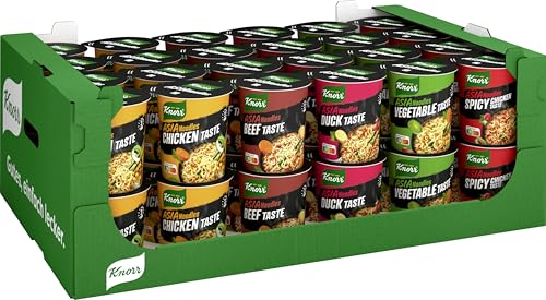 Knorr Asia Noodles Instant Nudeln Mix schneller Asia Snack fertig in nur 3 Minuten 48 Stück von Knorr