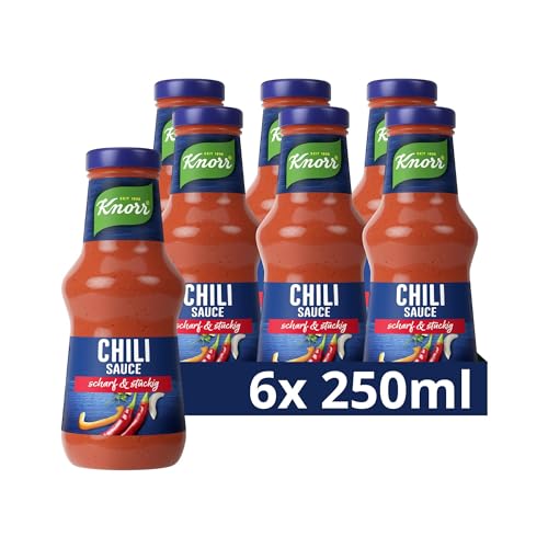 Knorr Chili Sauce scharfe Grillsauce ohne geschmacksverstärkende Zusatzstoffe und Konservierungsstoffe 6x 250 ml von Knorr