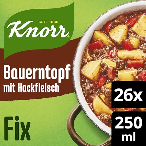 Knorr Familien-Fix Bauerntopf mit Hackfleisch für ein leckeres Fleischgericht ohne geschmacksverstärkende Zusatzstoffe 26x 43 g von Knorr