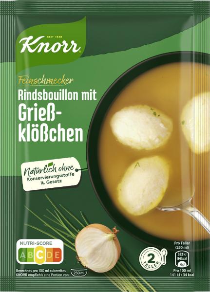 Knorr Feinschmecker Rindsbouillon mit Grießklößchen von Knorr