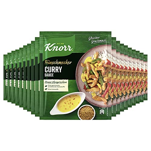 Knorr Feinschmecker Curry Sauce ohne geschmacksverstärkende Zusatzstoffe und Farbstoffe 19x 250 ml von Knorr