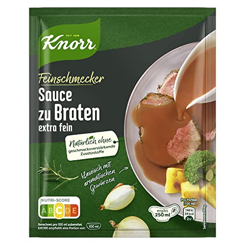 Knorr Feinschmecker Sauce zu Braten extra fein leckere braune Soße ohne geschmacksverstärkende Zusatzstoffe und Farbstoffe 250 ml 1 Stück von Knorr