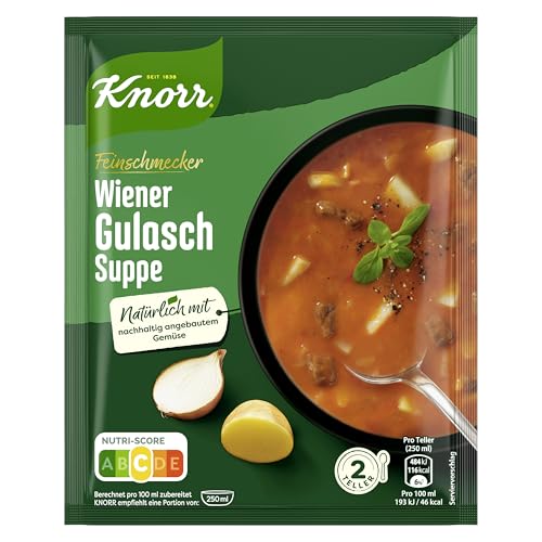 Knorr Feinschmecker Suppe mit Kartoffeln leckere Wiener Gulaschsuppe mit nachhaltig angebautem Gemüse 500 ml von Knorr