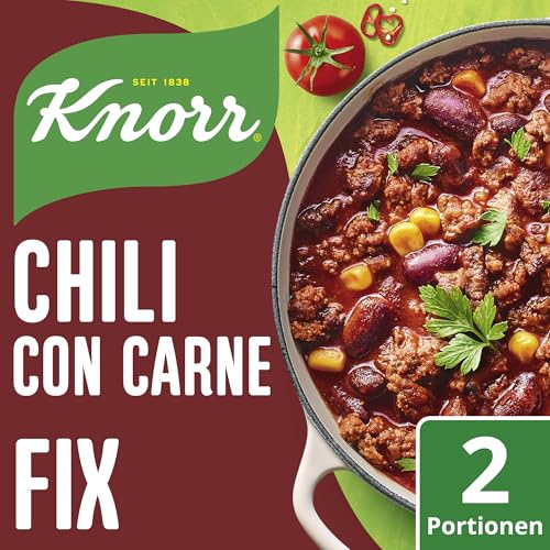 Knorr Fix Würzmischung Chili con Carne für ein würziges Fleischgericht mit natürlichen Zutaten 33 g von Knorr